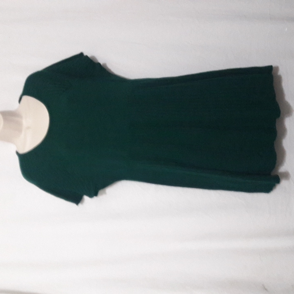 Lane Bryant Dress Size 14/16 Women's Green Knit Shift Sweater Cap Sleeves